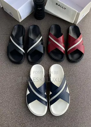 Original Bally Luxury Leather Slippers