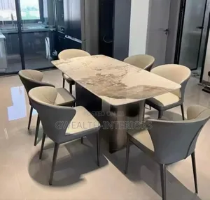 Imported Gray Marble Top 6 Seaters Dinning Sett