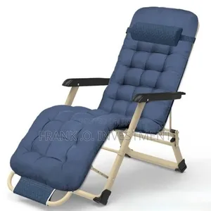 Adjustable Outdoor Relaxing Chair With Cushion - Blue