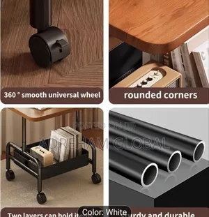 High Quality Multi-Tier Rolling Sofa Side Table With Storage Shelves