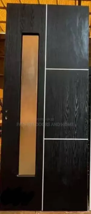 3ft by 7 HDF Wooden Door Black