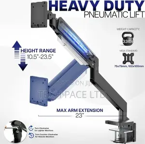 Vivo Aluminum Single Pneumatic Monitor Mount,Fits Ultrawides Up To 49"