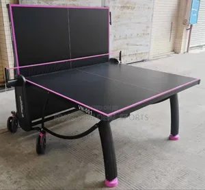 Heavy Duty Black and Pink Outdoor Table Tennis Table Vn-001