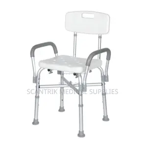 Ergonomic Shower Chair With Back Support and Cross Base Stability