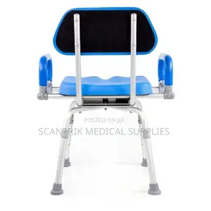 Reinforced Cross-Base Shower Chair With Comfortable Back Support