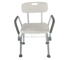 Medical-Grade Shower Chair With Back Rest and Crossed Support Frame