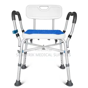 Heavy-Duty Cross-Base Shower Chair With Ergonomic Back Support