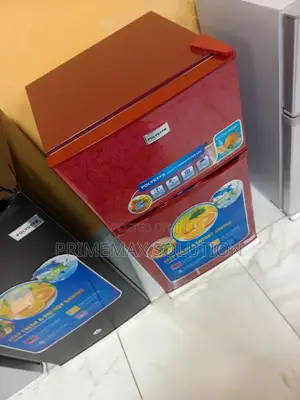 Compact Colorful: Polystar 90l Red Double Door Fridge