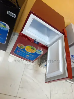 Polystar 90l Red Double Door Refrigerator With Interior Lamp