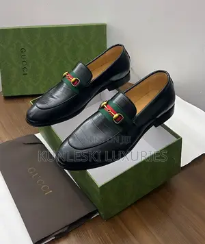 Original Gucci Men Horsebit Leather Loafers Shoes