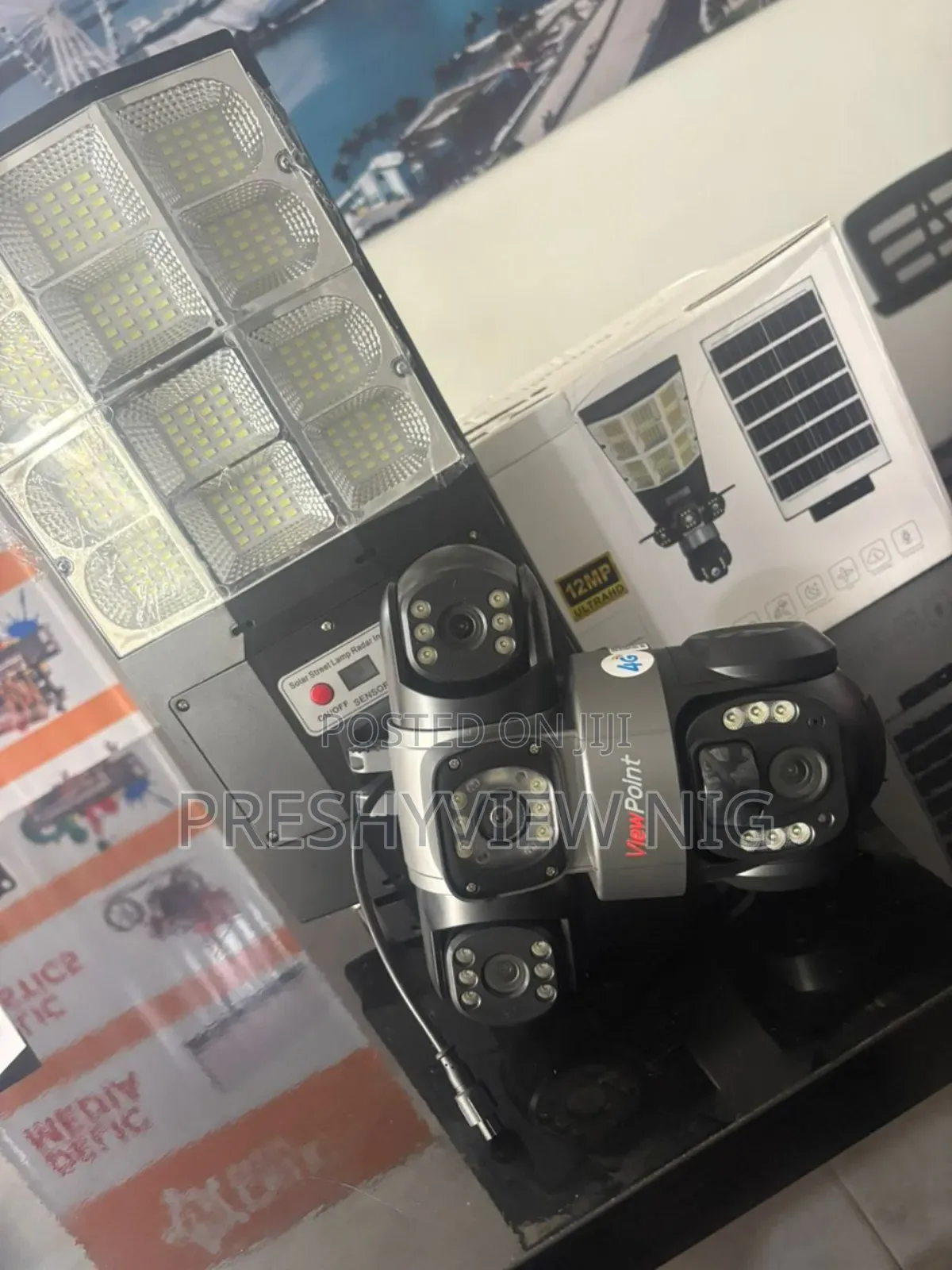 Wireless Streelight Triple Lens Security Camera