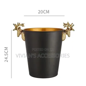 Quality Stainless Steel Black Wine/Champagne Bucket.