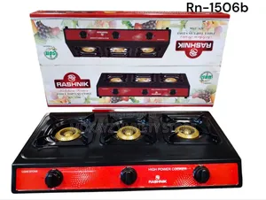 3 Face Nonstick Burner Rashnik Auto Ignition Gas Cooker
