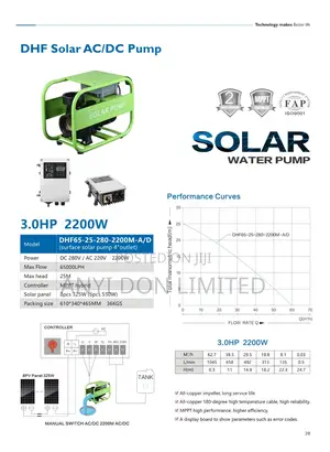 Solar Water Pump 3hp 4inch Ac/Dc