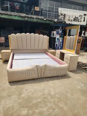 7by6 Cream Coloured Complete Set of Bed.