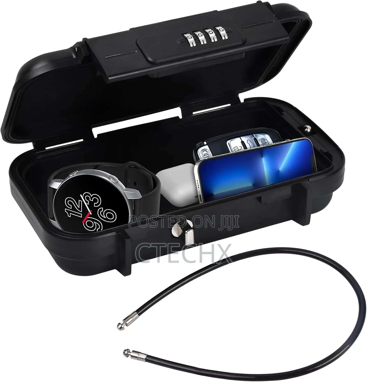 Portable Safe Box With Code, Waterproof Combination Security Lock Box