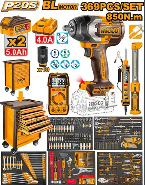 Ingco 369pcs Mechanics Tool Chest Set + Impact Wrench – Ciwli2085