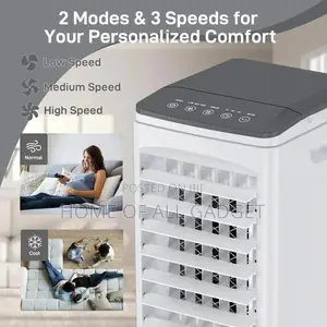 Air Conditioner 5.5l, 4 in 1 Portable Air Cooler 60w, With 3 Speed, 7