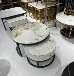 Marble Centre Table Set 2in1