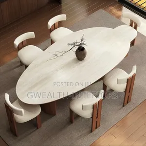 Imported White Dinning Table 6 Seaters