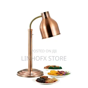 Single Head Gold Steel Electric Food Warming Desktop Buffet Lamp.
