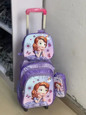 Lovely Cartoon Character Trolley School Bag