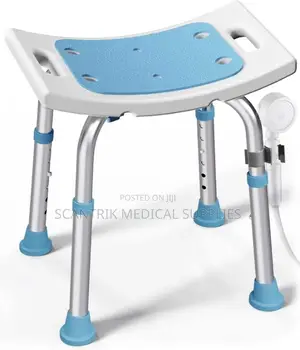 Shower Chair With Blue Sponge Mat for Elderly and Disabled