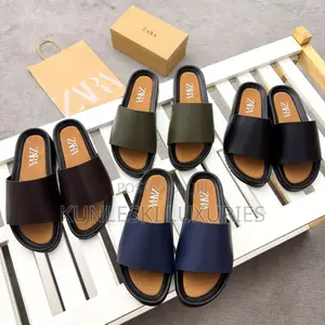 Original Zara Cover Leather Slippers For Men