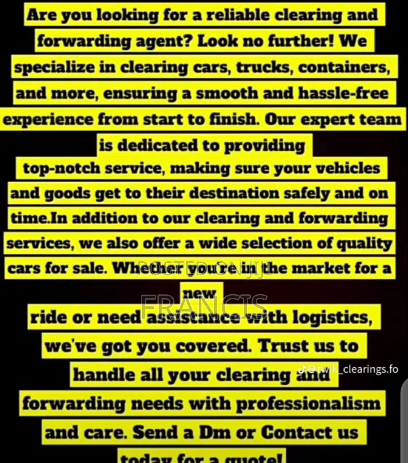 Clearing and Forwarding