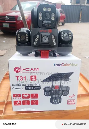 Solar Triple Lens Camera Outdoor Solar