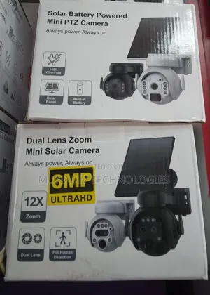 Dual Lens Zoom Mini Solar Battery Powered PTZ Camera