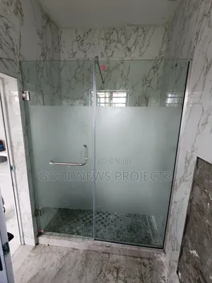 Half Frosted Hinged Shower Glass Door