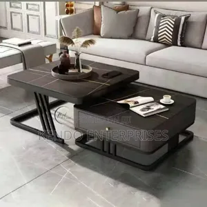 Black Marble Center Table 2 in 1