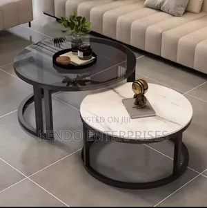 Black N White Marble Center Table 2 in 1