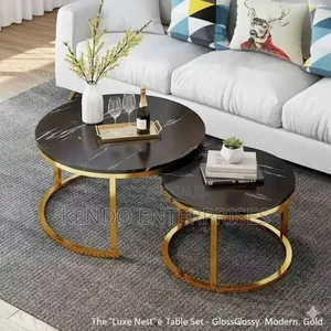 Black Marble Center Table 2 in 1