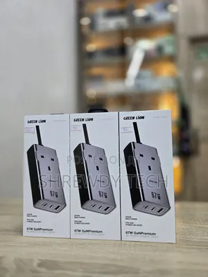Green Lion 67w Gan Charger With Ac Socket