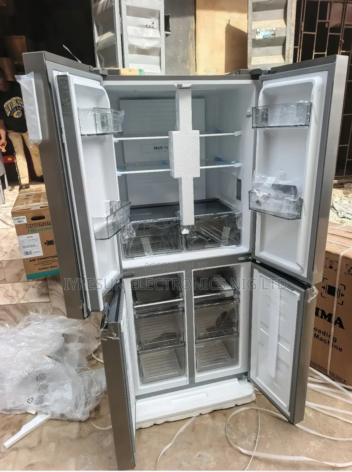 Original Hisense Side by Side 4 Doors Inverter Fridge Bottom Freezer