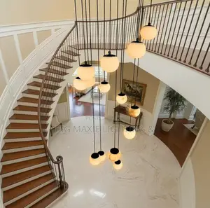 Spiral Chandelier for High Ceilings Modern Pendant Light Staircase