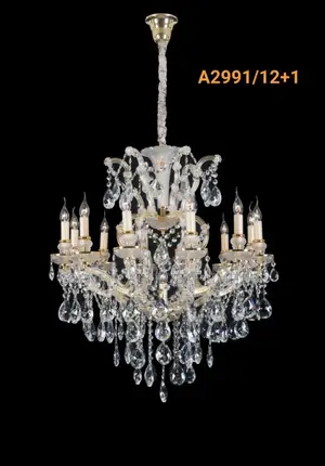 Elegant Crystal 15 Hands Chandelier for Living Room / Hotel / Hall