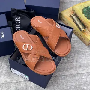 Original Dior Cross Leather/ Suede Slippers Collections