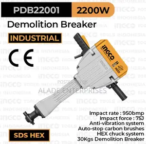 Ingco Demolition Breaker 30kg Pdb22001, 2200w Demolition Hammer