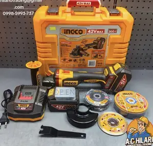 Ingco 42v Cordless Angle Grinder 1080w With Brushless Motor 115mm
