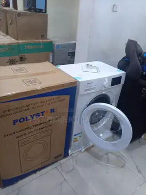 High-Speed Spin, Low Noise: Polystar 7kg Front Load Washing Machine.