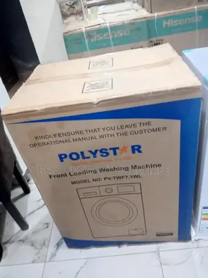 The Value King: Polystar 7kg Front Load Washing Machine in White.