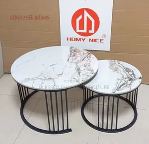 2 in 1 Real Marble Round Center Table