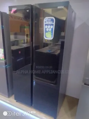 Bruhm Side-by-Side Refrigerator 521 Litres Glossy Black Colour