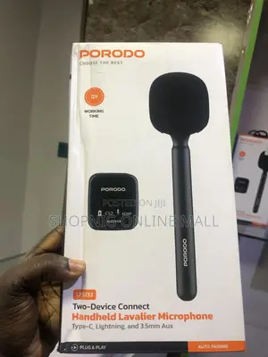 Porodo Microphone With Transmitter Receiver Noise Reduction