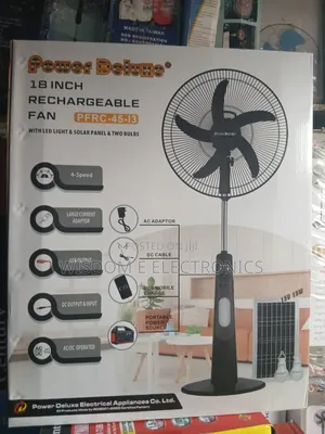 Power Deluxe Rechargeable Fan With Panel
