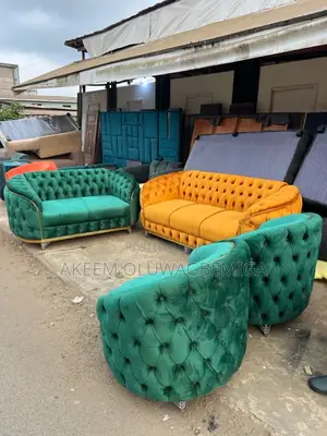 Complete 7 Seaters Sofa Button Chairs