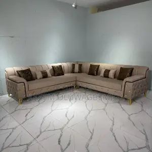 L Shaped Quality Fabric Sofa Chair With Pillows